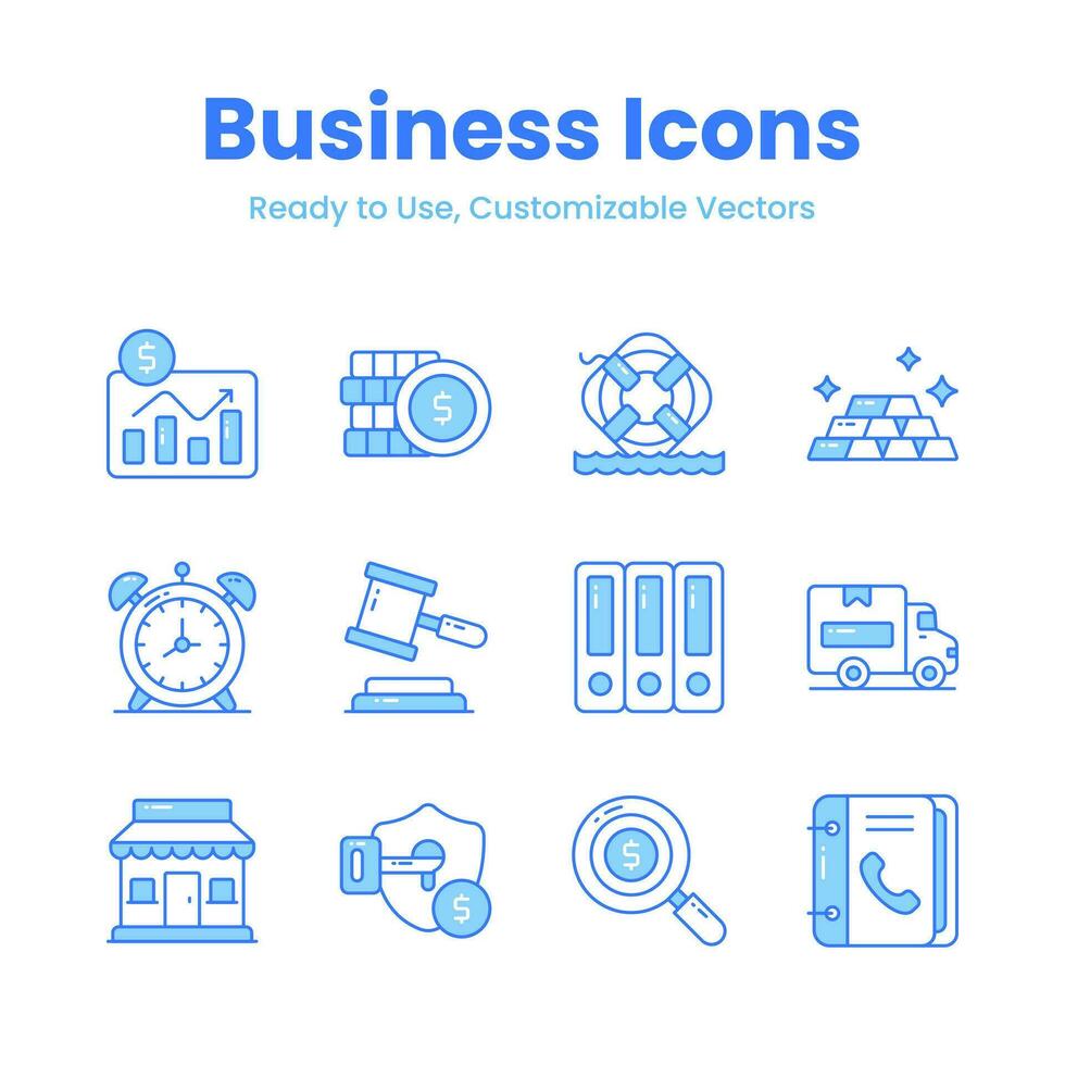 Pack of business and finance vectors set in modern design style, ready to use in web, mobile apps and all presentation projects