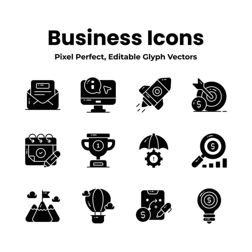 Grab this carefully crafted business icons set, read to use for web, mobile apps and all presentation projects vector