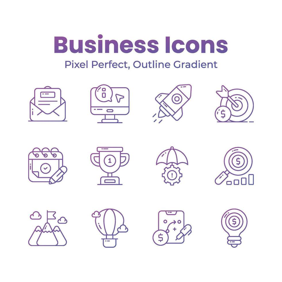 Grab this carefully crafted business icons set, read to use for web, mobile apps and all presentation projects vector