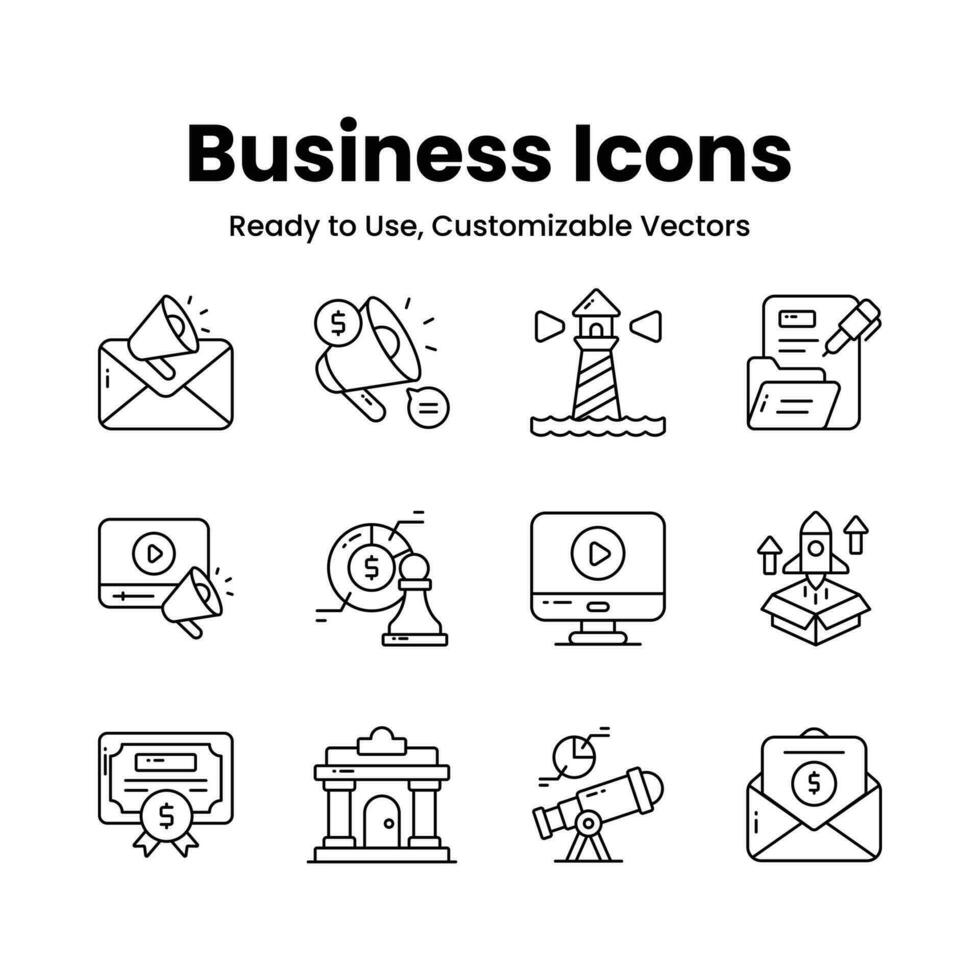 Well designed business and management icons set, premium vector design
