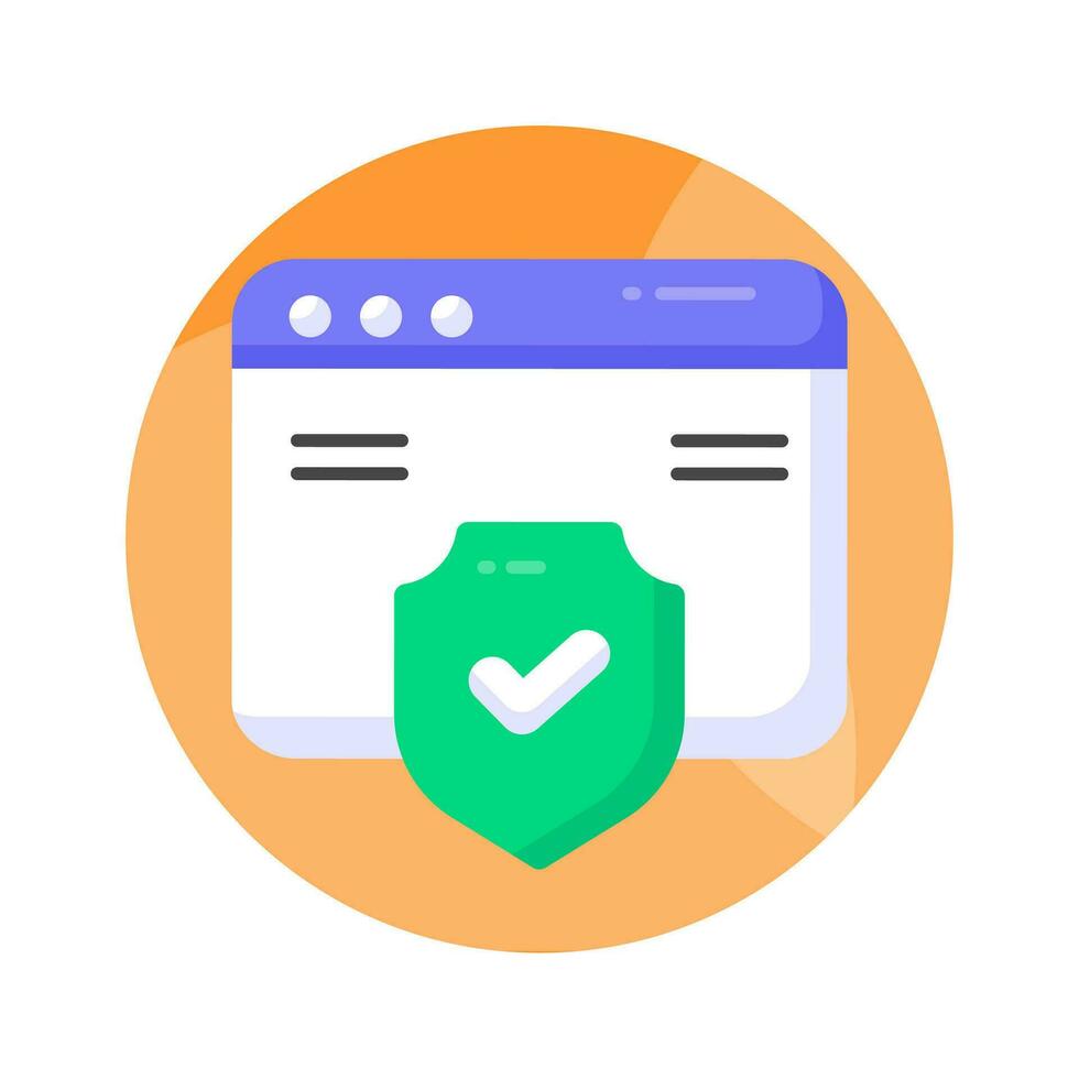 Web browser protection, secure website vector design, secure shield with webpage