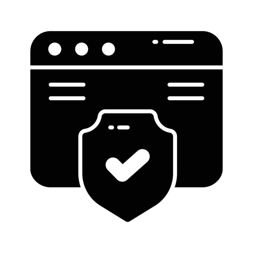 Web browser protection, secure website vector design, secure shield with webpage