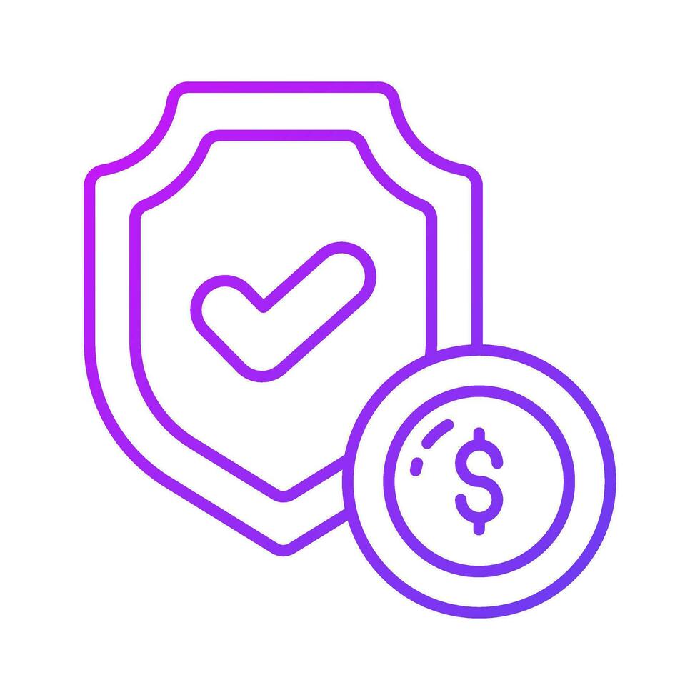 Dollar with protection shield, a concept of financial insurance icon in modern style vector