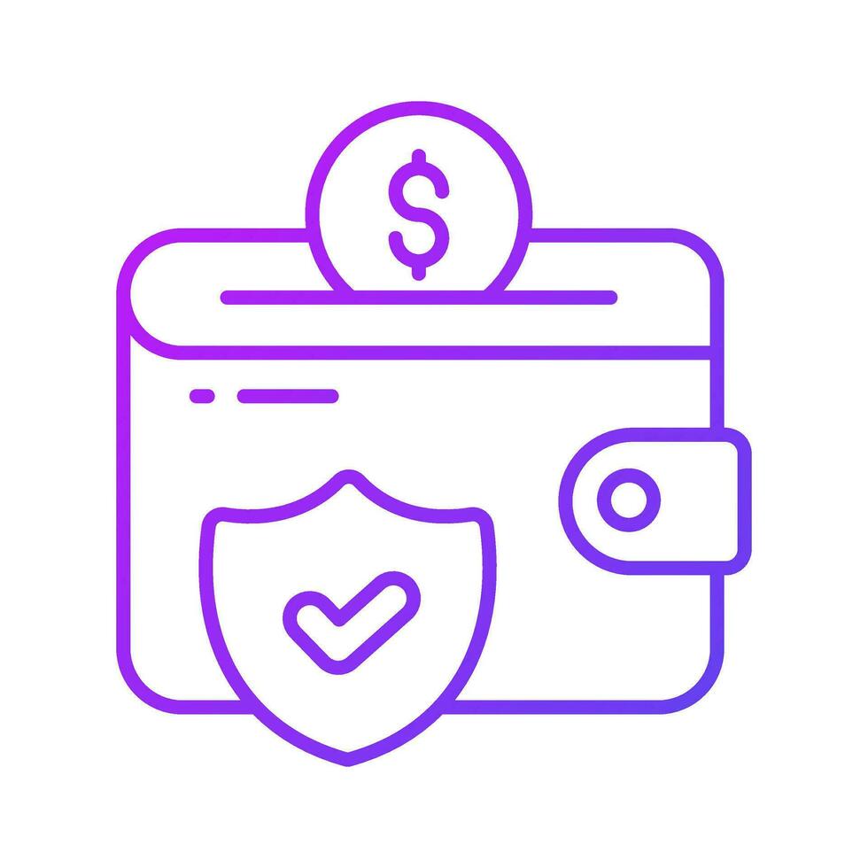Download this carefully designed icon of wallet security, financial security, payment protection vector