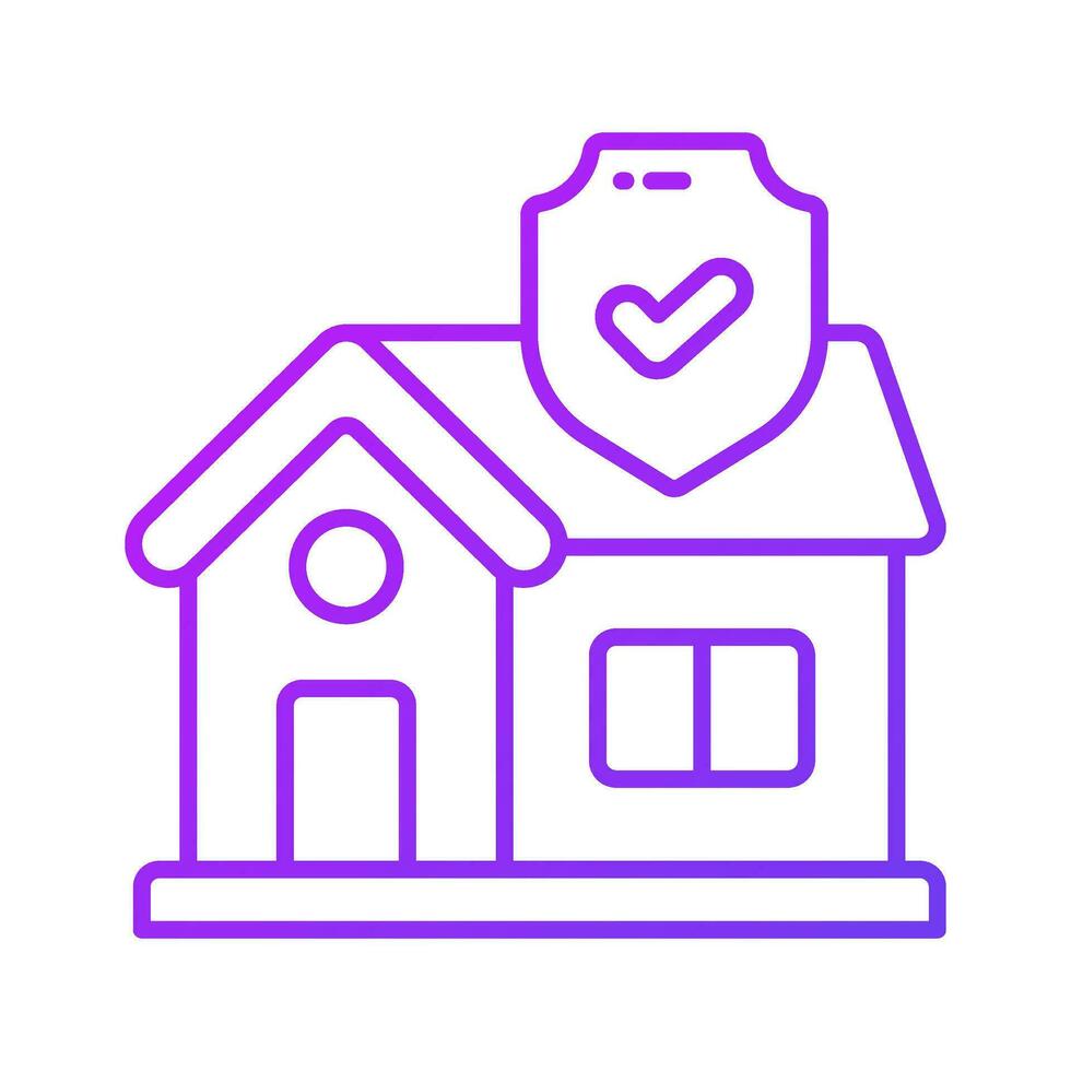 Home with protection shield and check mark, home insurance vector design, property protection concept