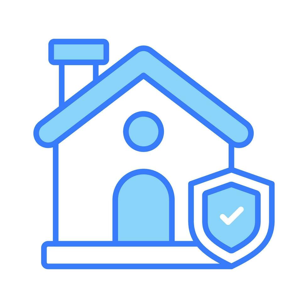 Home with protection shield and check mark, home insurance vector design, property protection concept