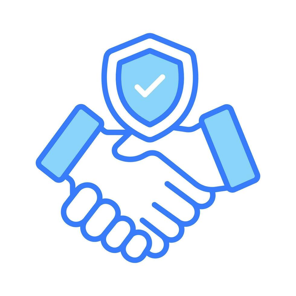 Handshake and shield, business agreement insurance, deal insurance
