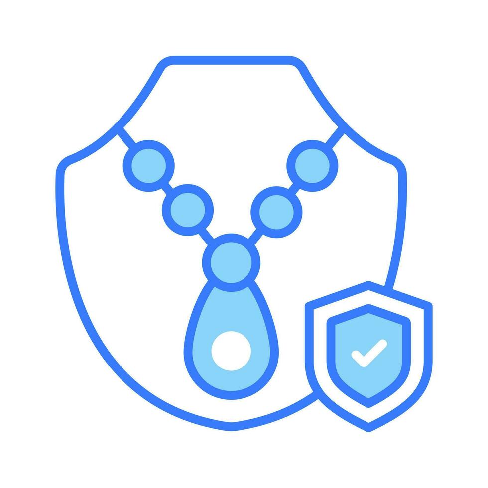 Security shield with necklace showing jewelry insurance concept vector