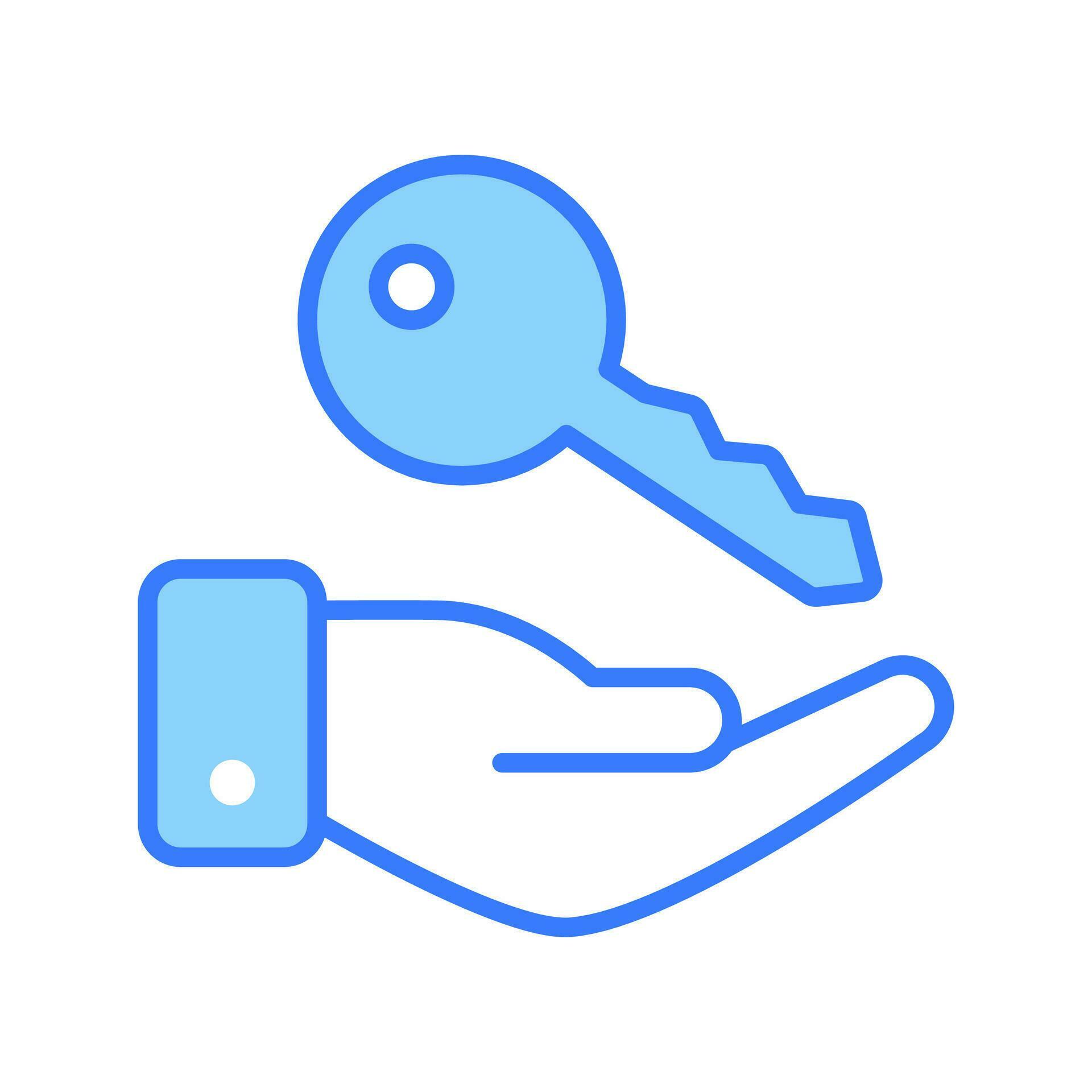 Key handover of key care icon design, isolated on white background