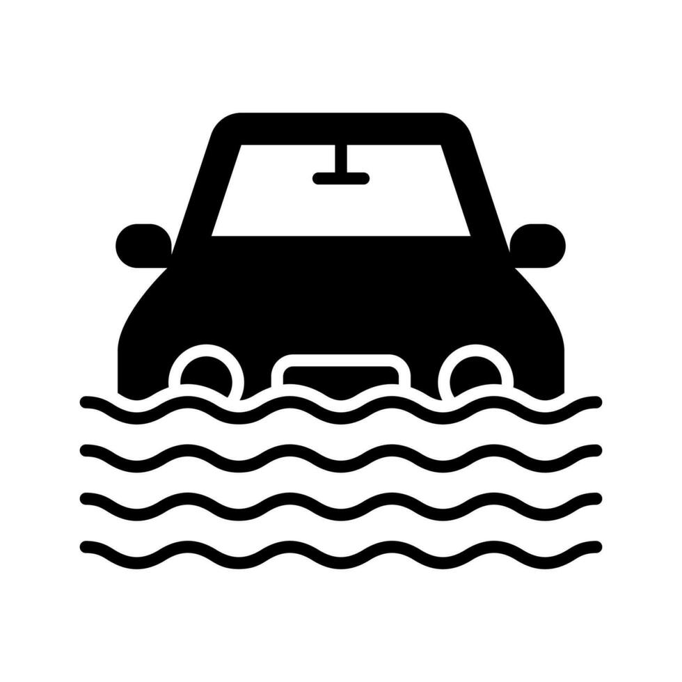 Car sinking vector design isolated on white background