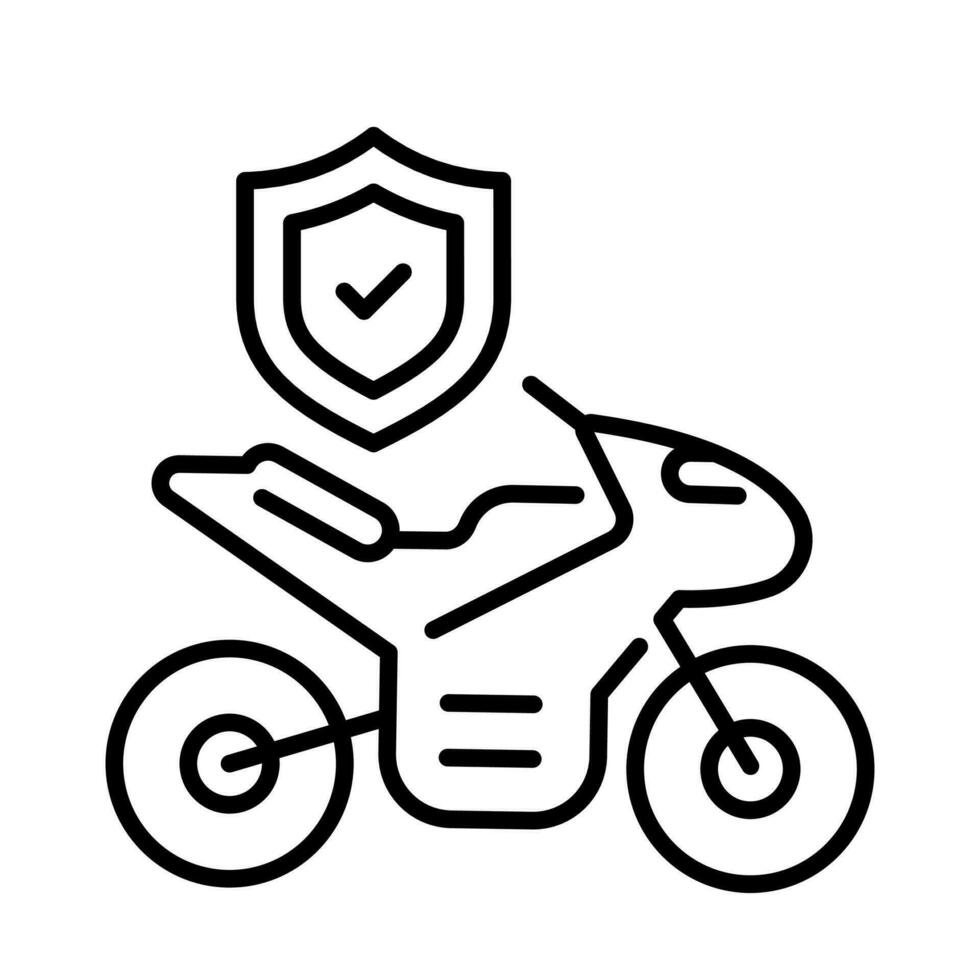 Bike insurance vector design, motorcycle insurance icon isolated on white background