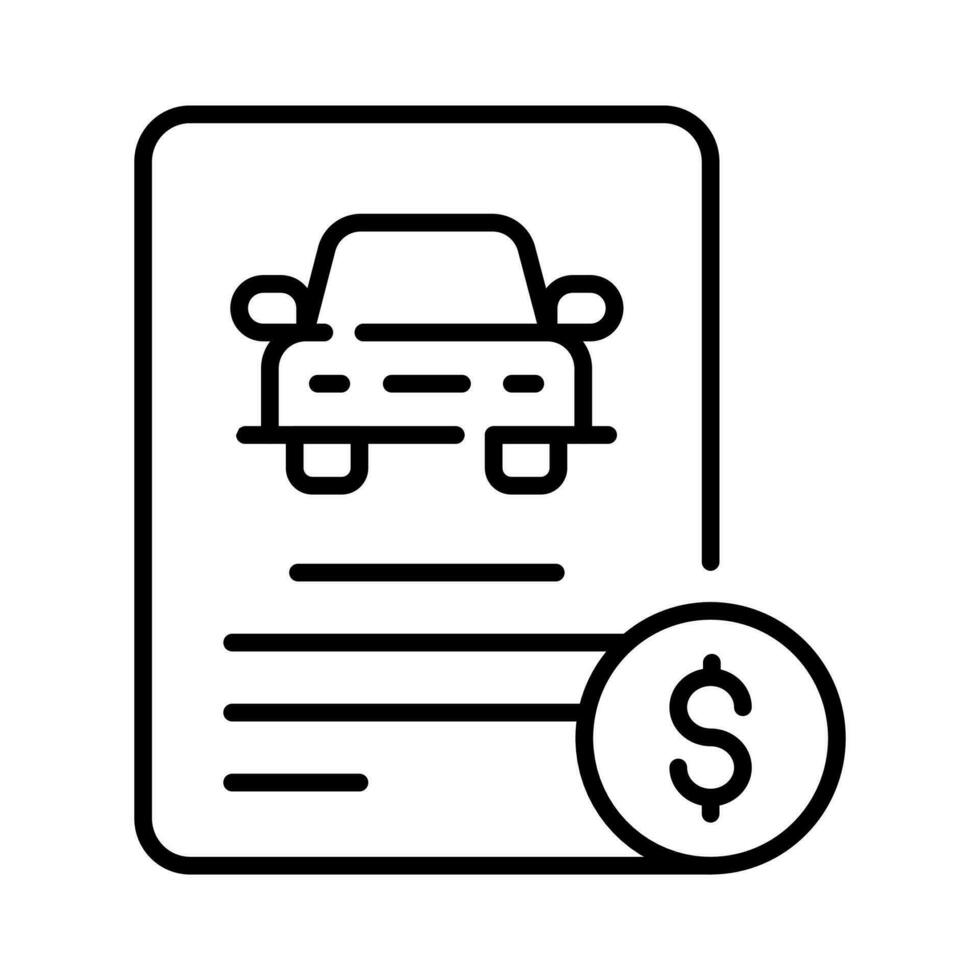 Car loan or vehicle rental concept, Banking statement with lending amount for purchasing automobile vector