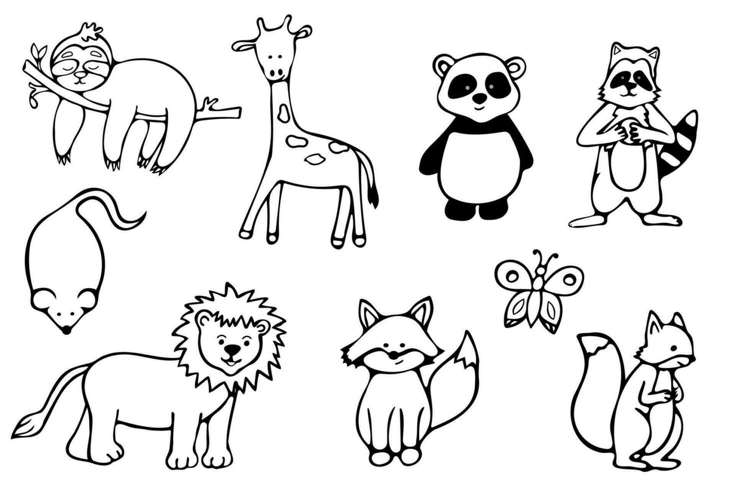 Collection of wild animals, world animal day vector