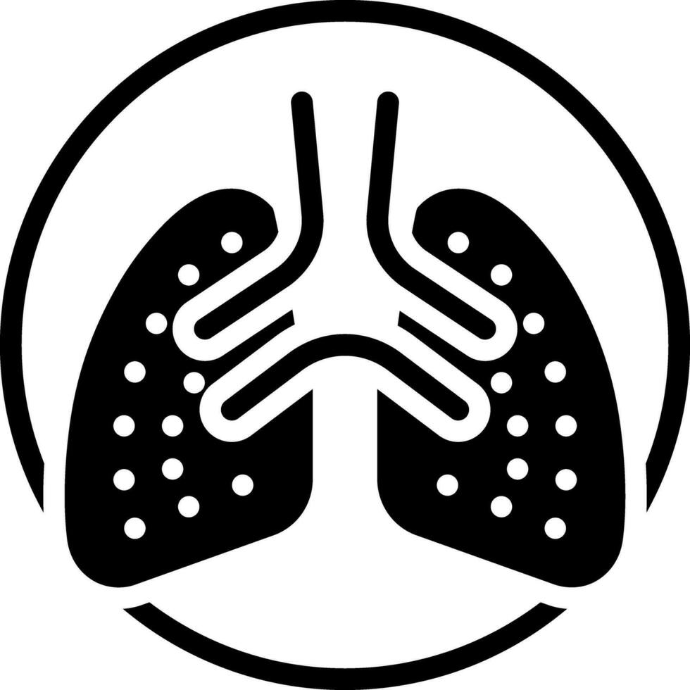 solid icon for lung vector