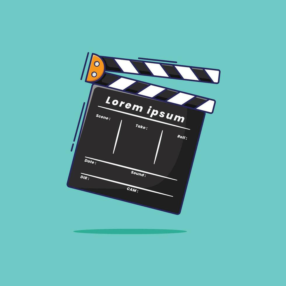 Elegant vector illustration of cute clapper board