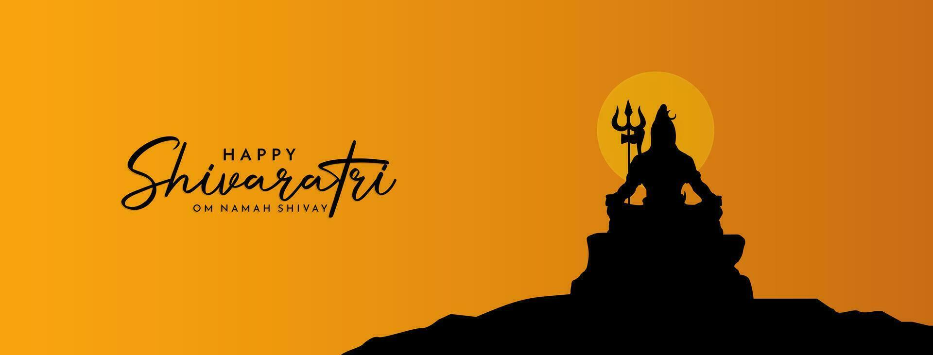 Maha Shivratri Illustration Of Lord Shiva Silhouette Design vector