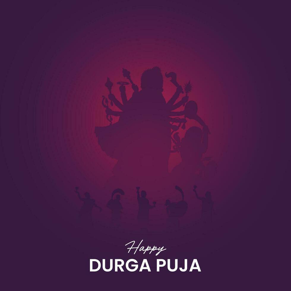 Goddess Maa Durga Face in Happy Durga Puja, Dussehra, and Navratri Celebration Concept for Web Banner, Poster, Social Media Post, and Flyer Advertising vector