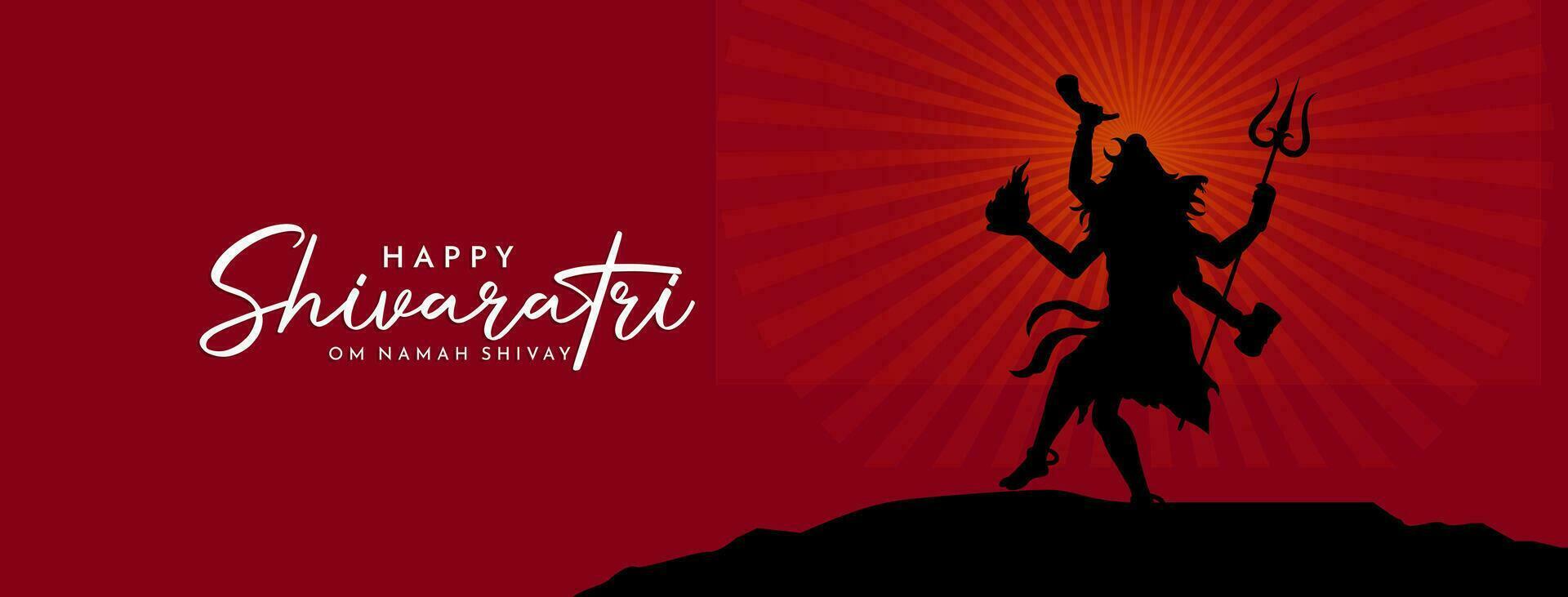 Maha Shivratri Illustration Of Lord Shiva Silhouette Design vector