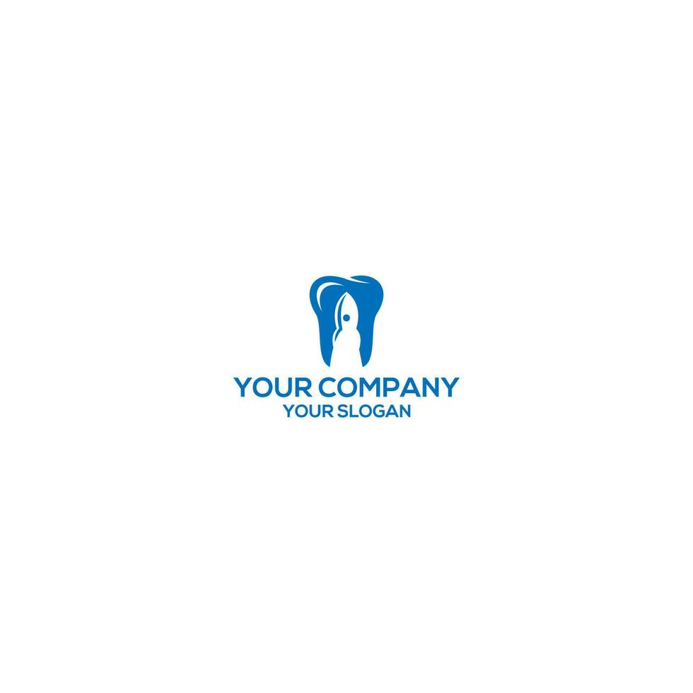 Rocket Dental Logo Design Vector