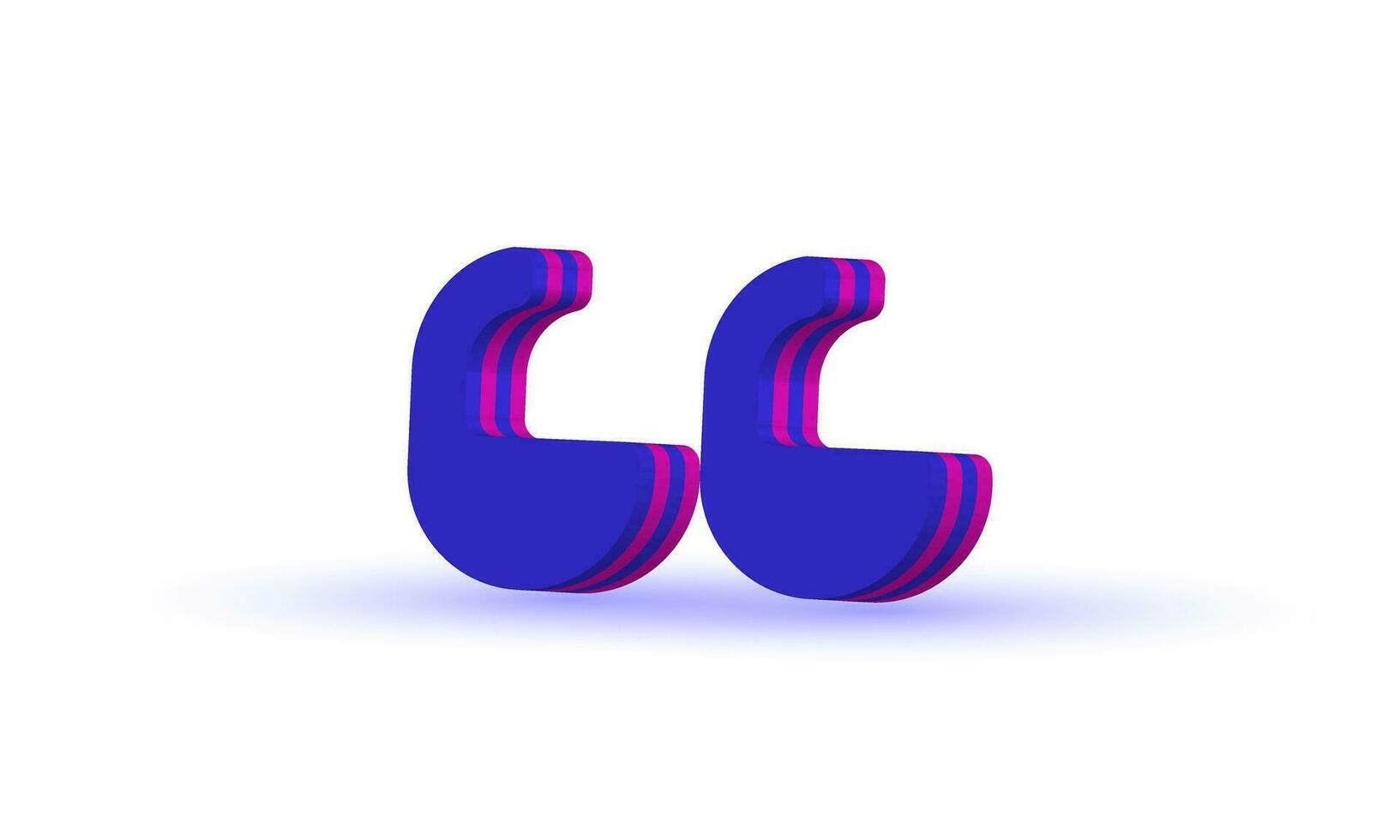 unique 3d style quotes mark icon vector trendy symbols isolated on background