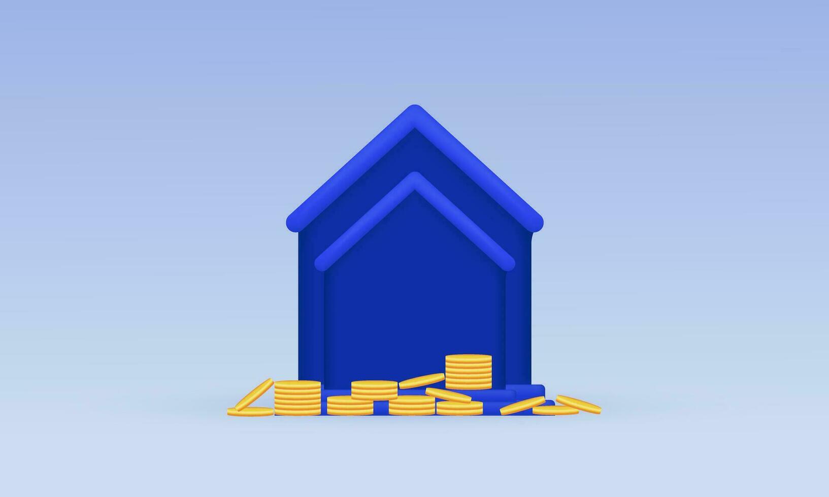 unique vector 3d real estate coin stack modern icon trendy symbols isolated on background