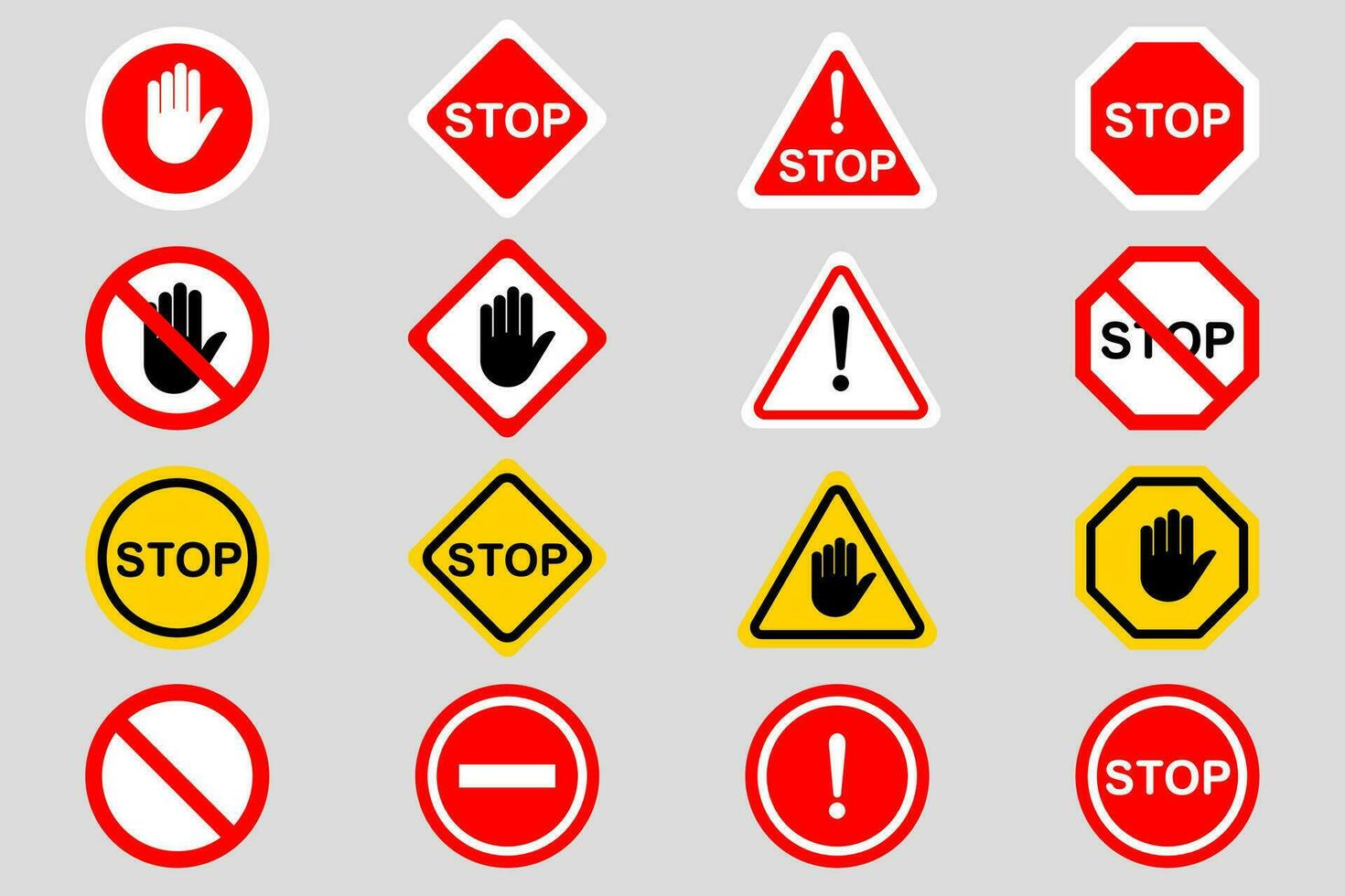 Stop sign on pack. No entry. Vector illustration.