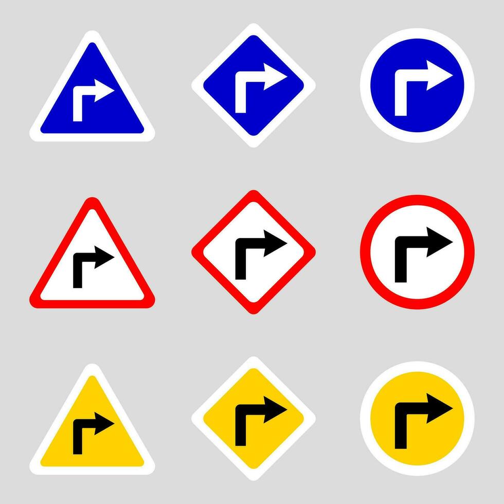 Turn right sign. Vector illustration.