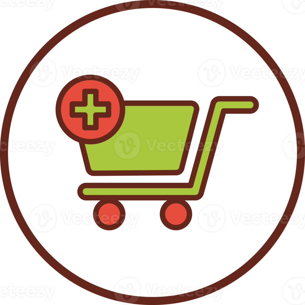 shopping cart add on order flat icon in circle. png
