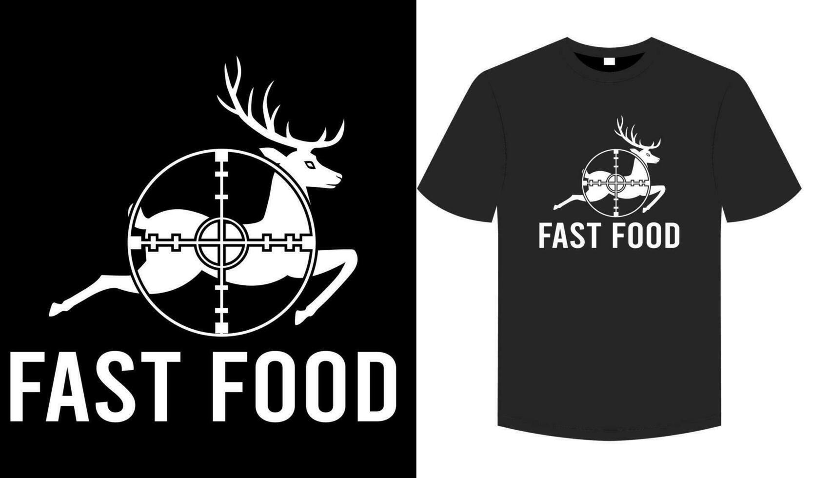 Fast Food T shirt, Hunting typography and graphic element  illustration tee vector