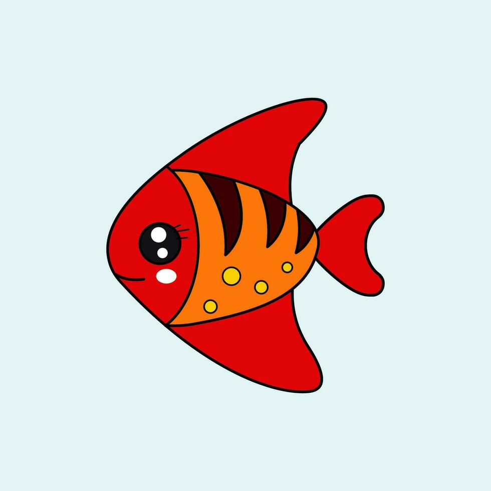 linda pescado dibujos animados. vector ilustración