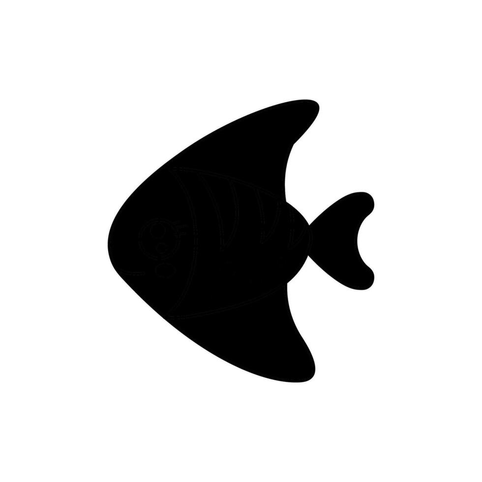 Fish silhouette icon illustration template for many purpose. Isolated on white background vector