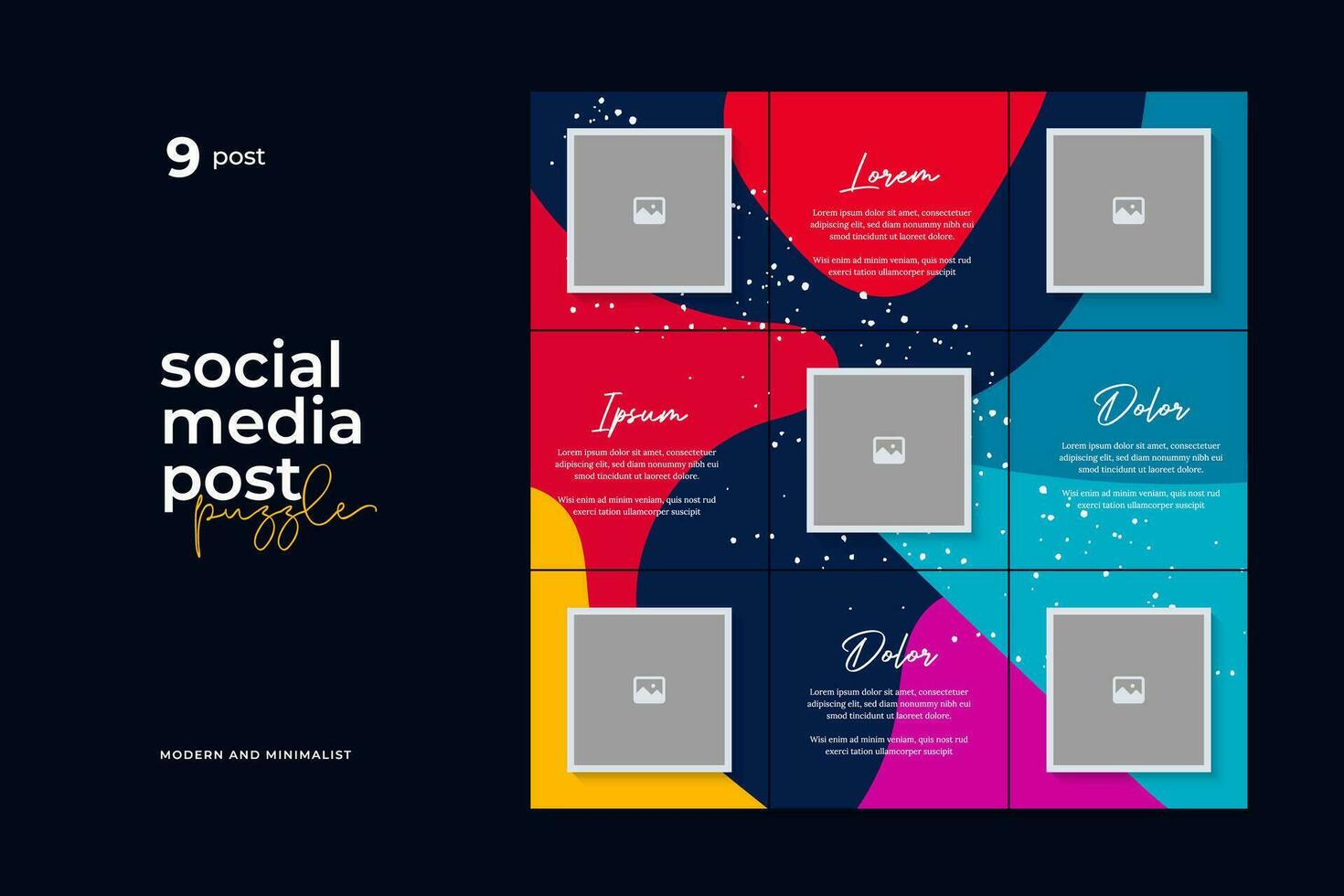 Vector Design Template for Social Media Post Puzzle