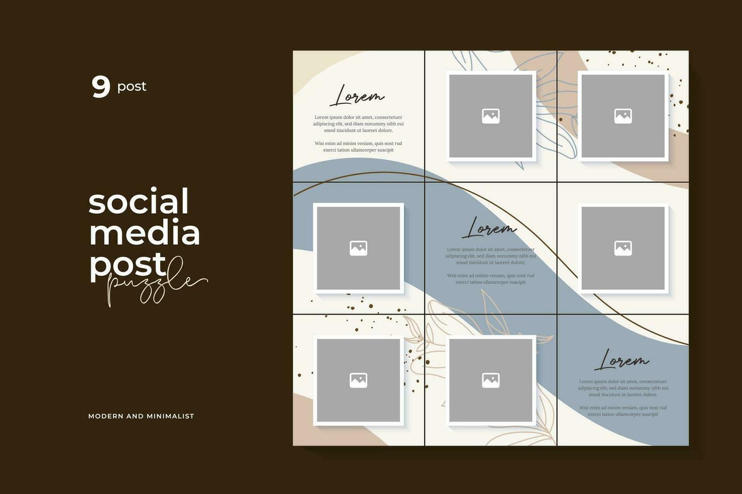 Vector Design Template for Social Media Post Puzzle
