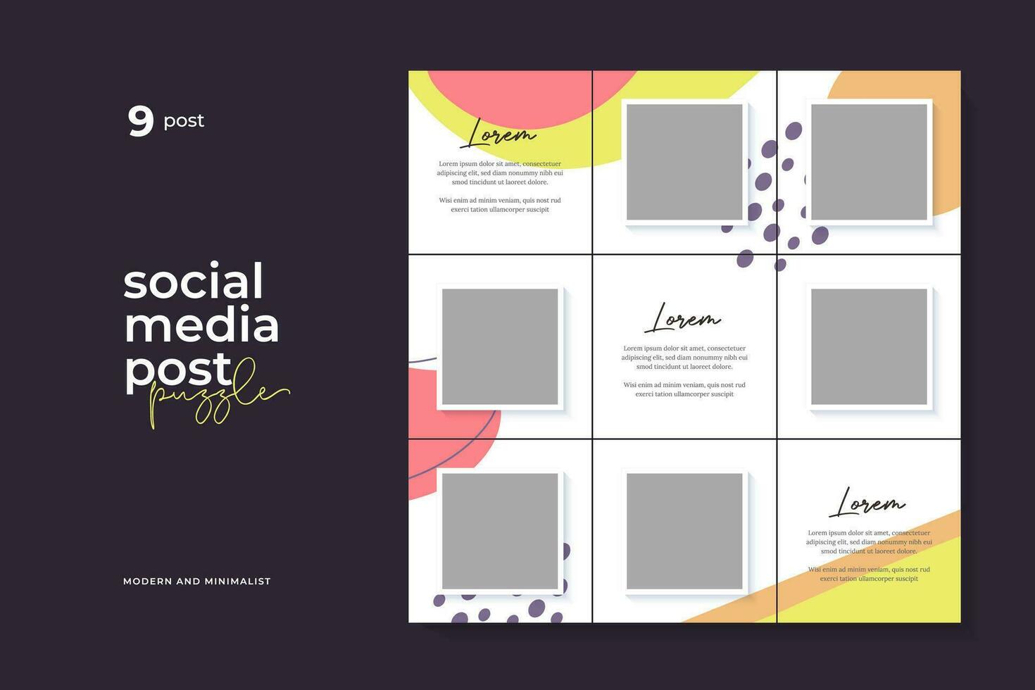 Vector Design Template for Social Media Post Puzzle