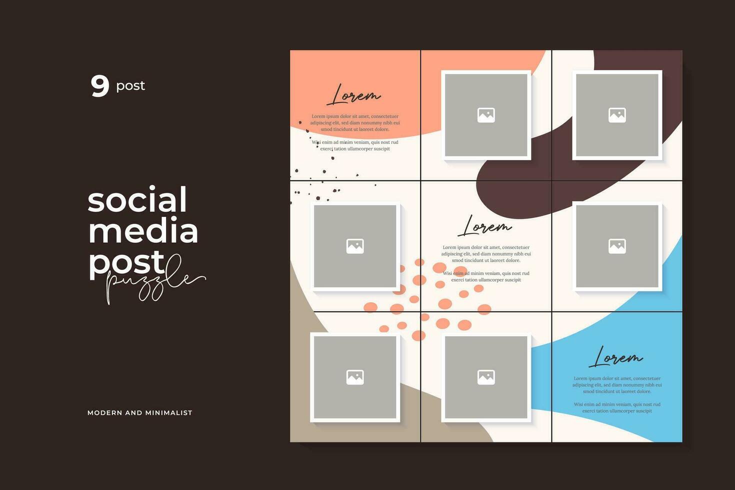 Vector Design Template for Social Media Post Puzzle