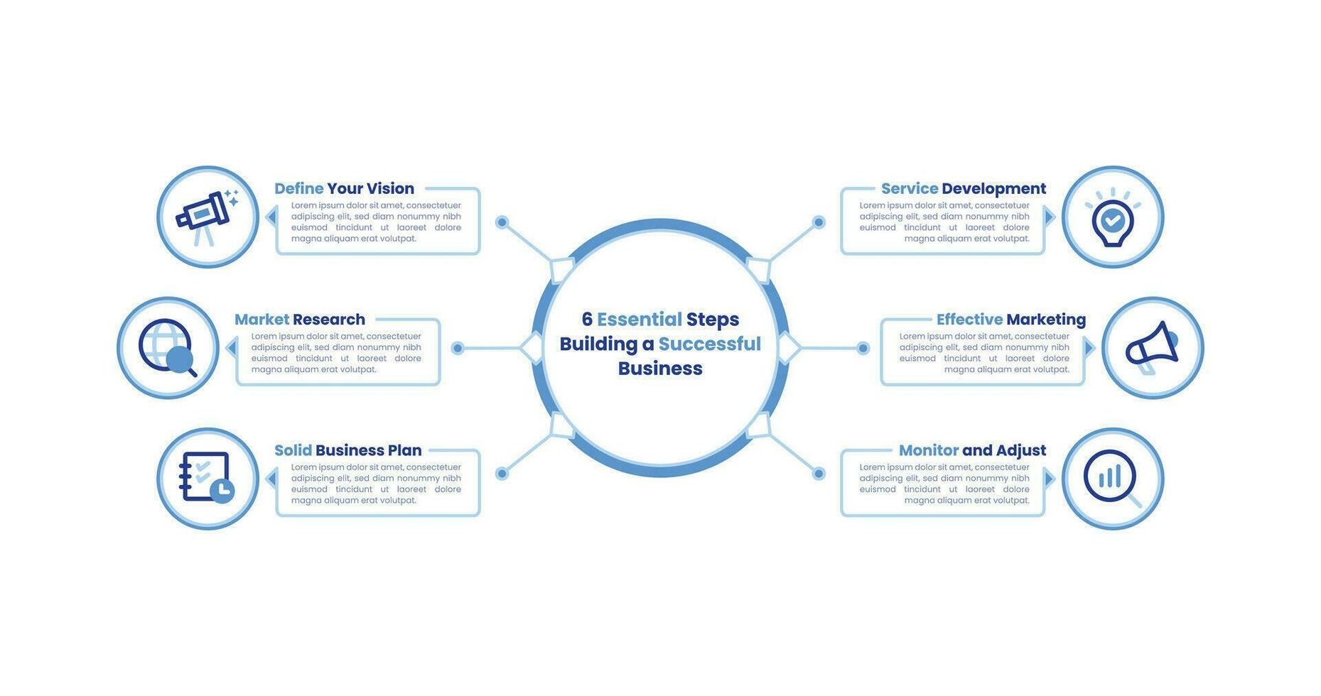 Six-Step Business Infographic Template Design vector