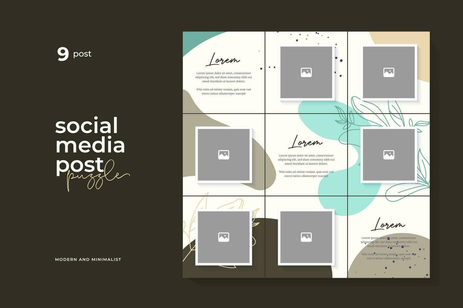 Vector Design Template for Social Media Post Puzzle