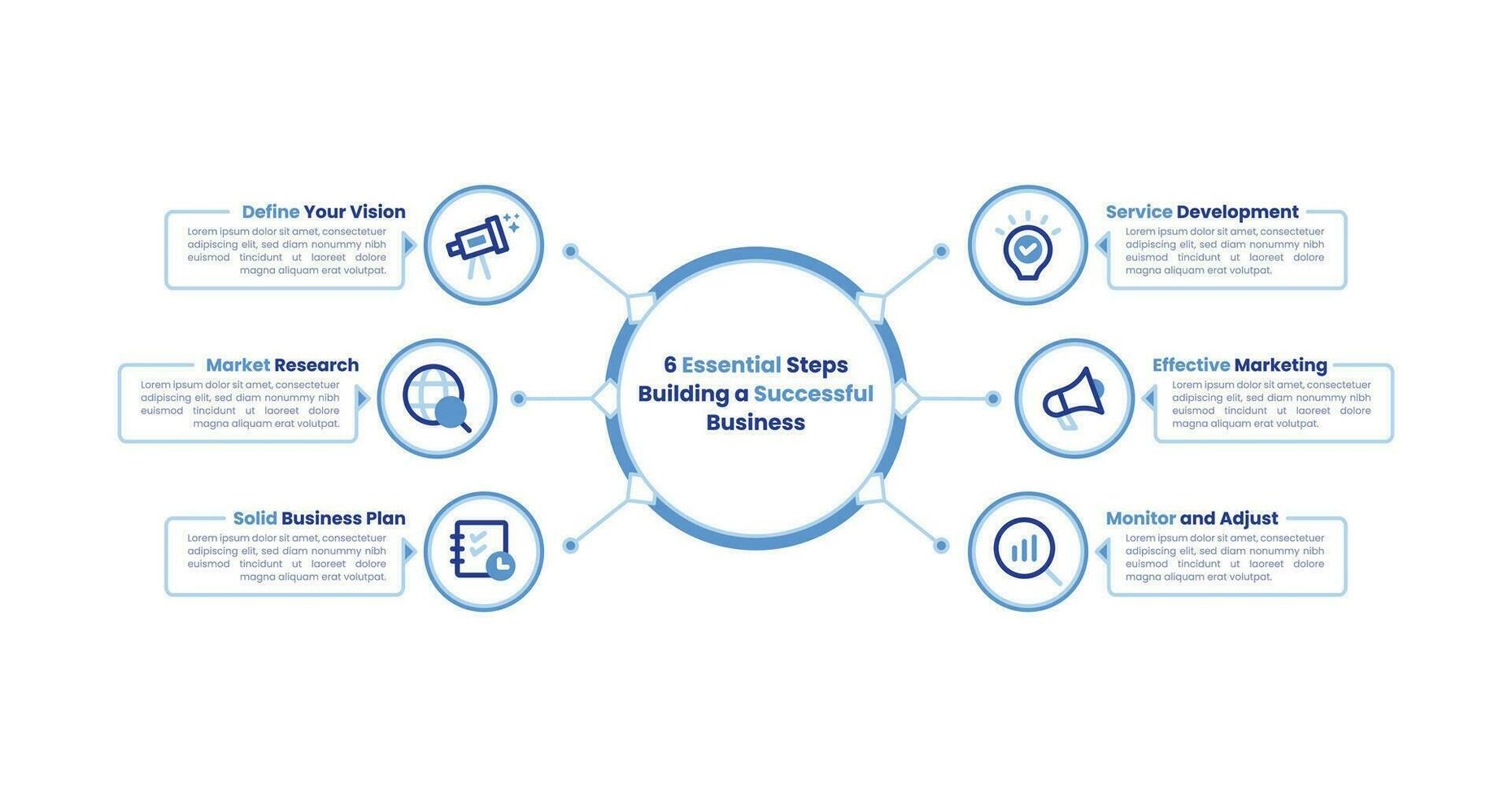 Six-Step Business Infographic Template Design vector
