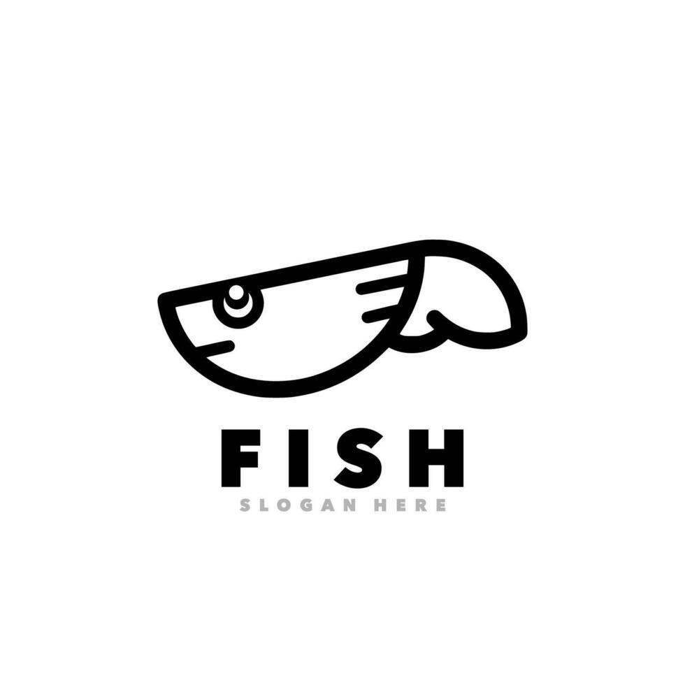 Fish line black logo vector