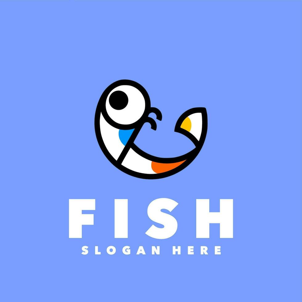 Fish line simple logo vector