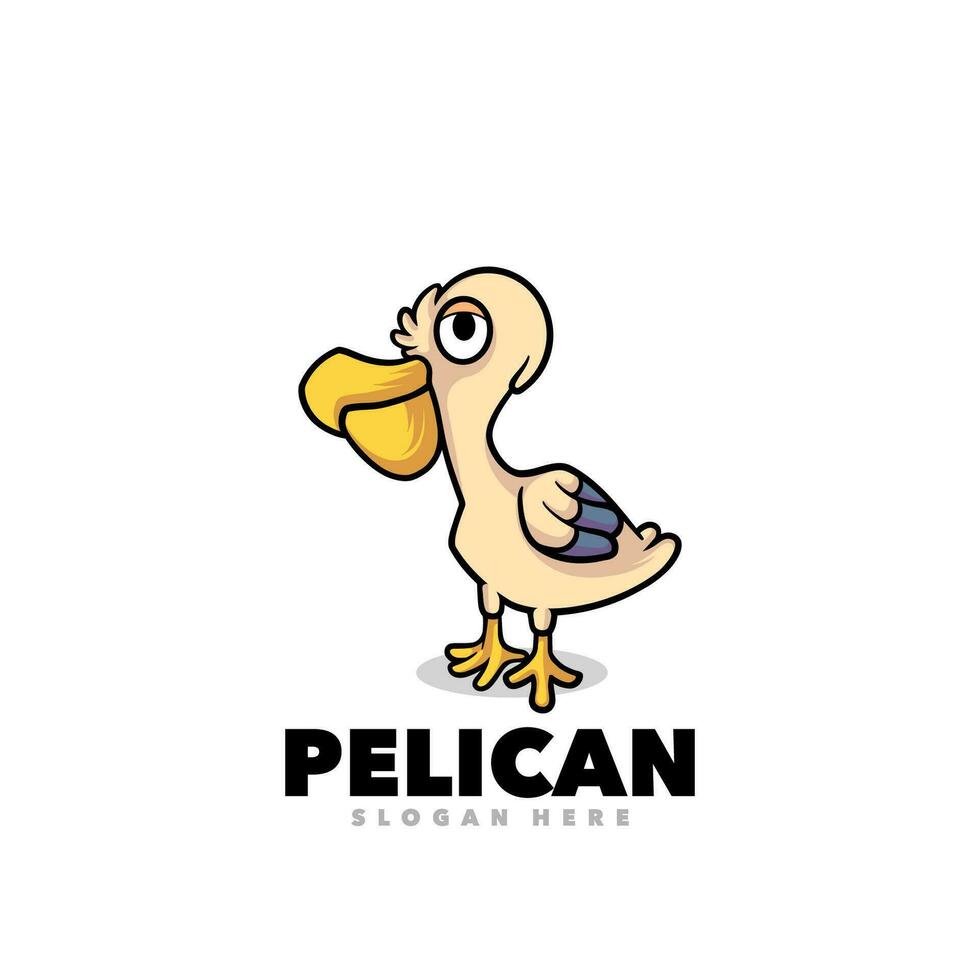pelícano pájaro mascota vector
