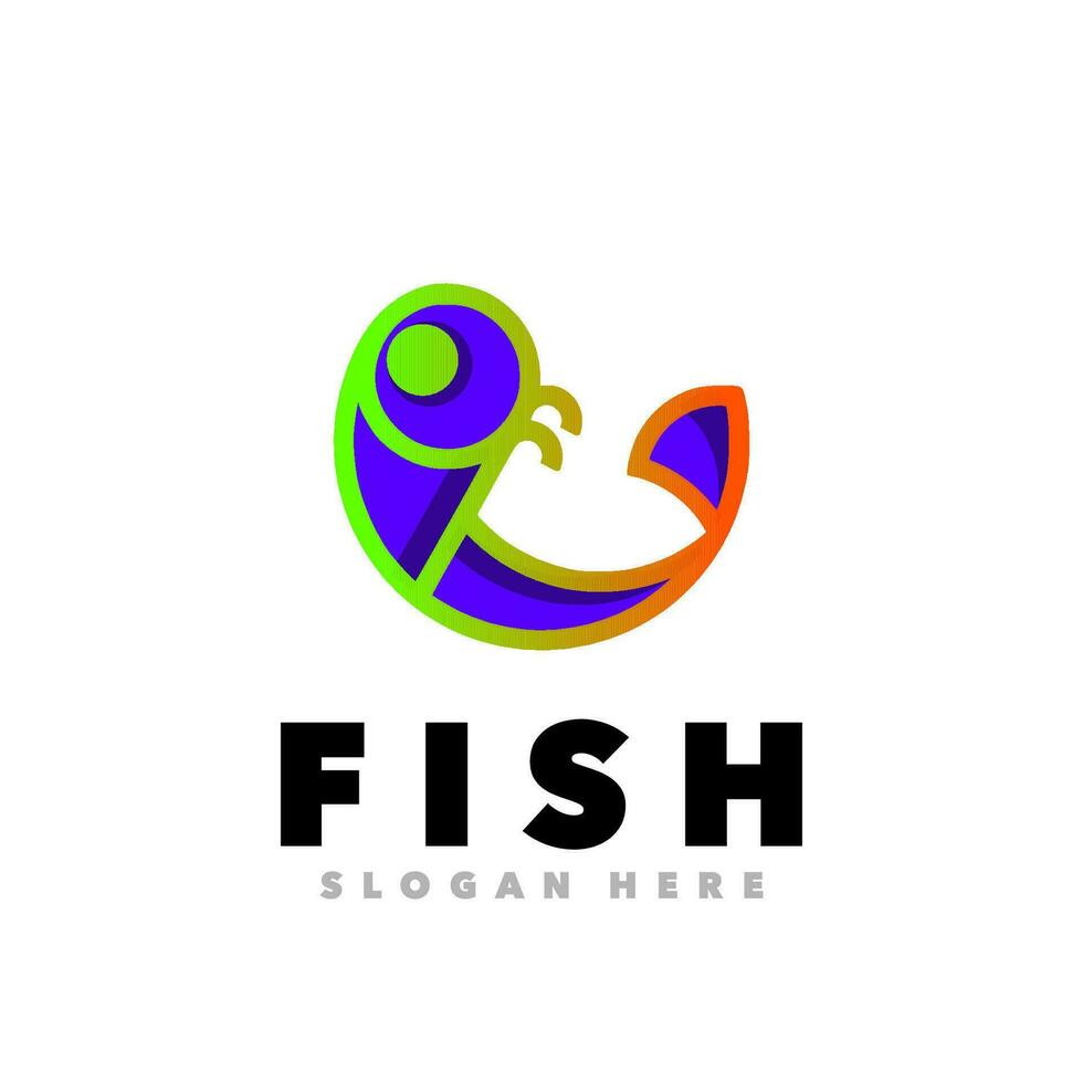 Fish symbol logo vector