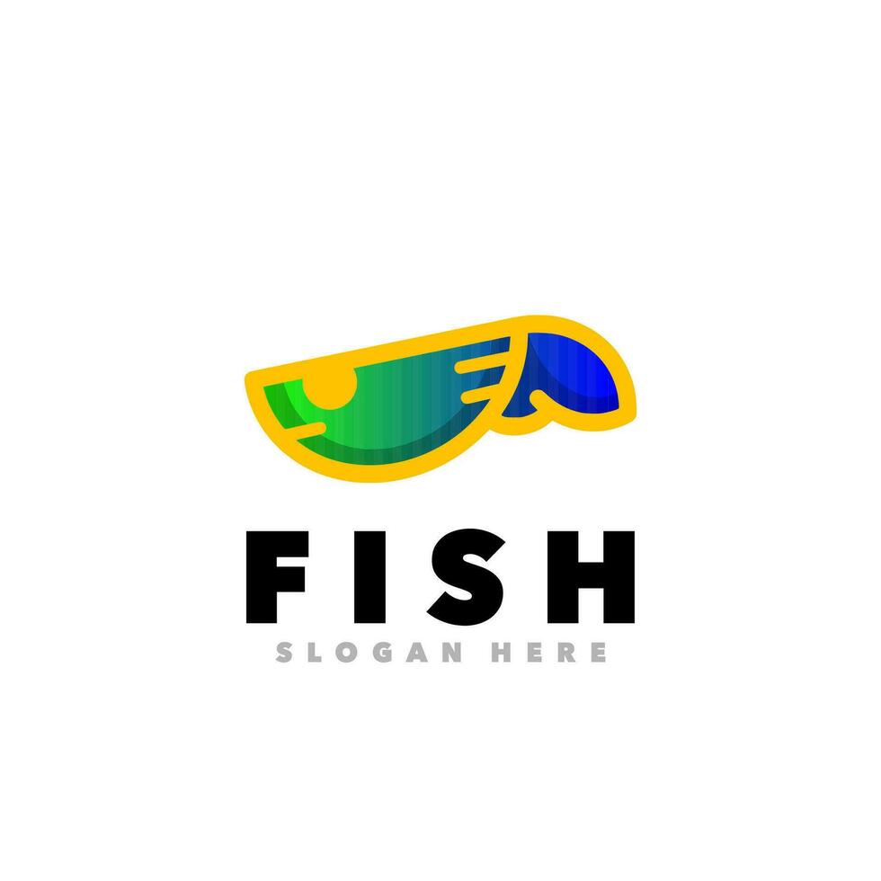 Fish gradient colorfu vector
