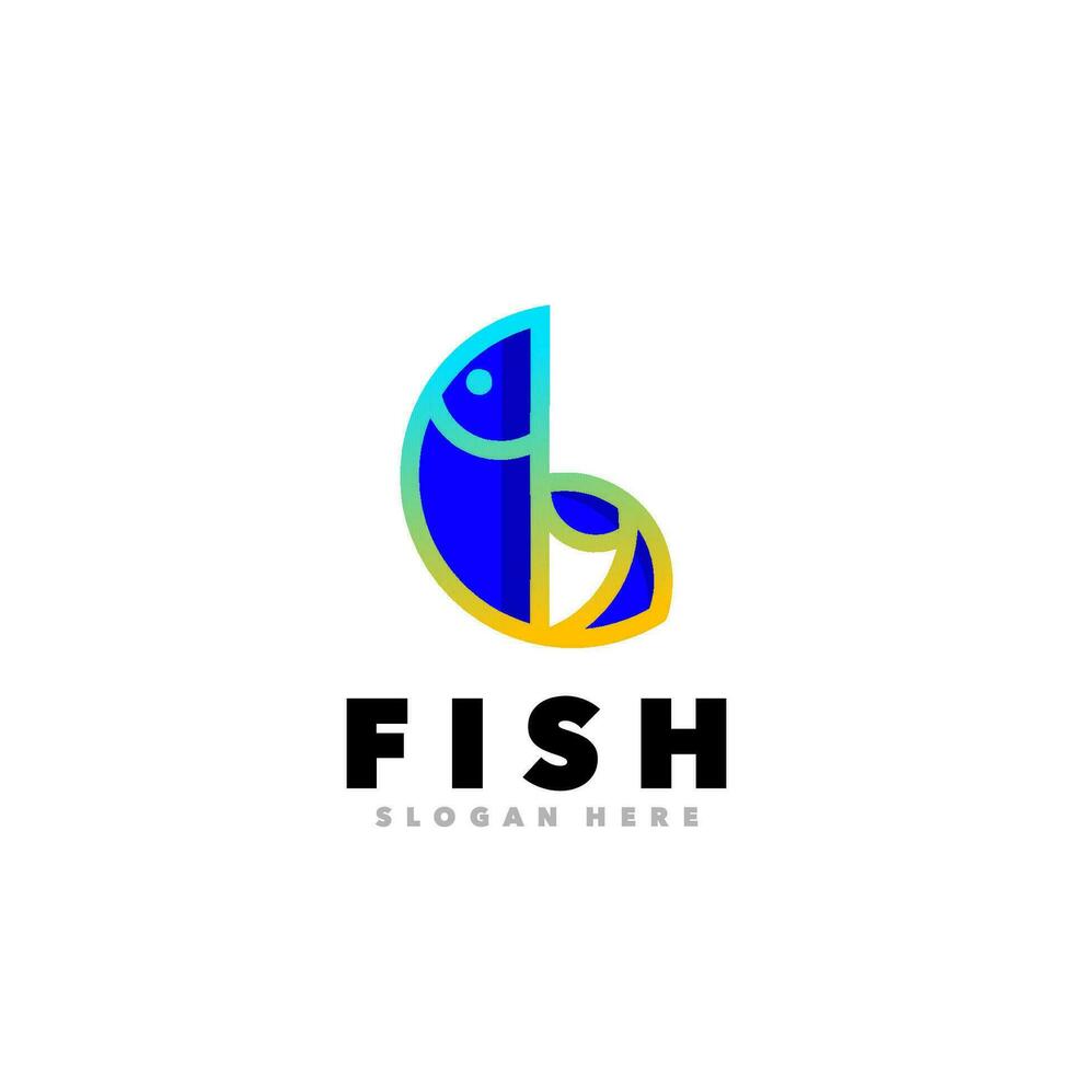 Fish gradient logo vector