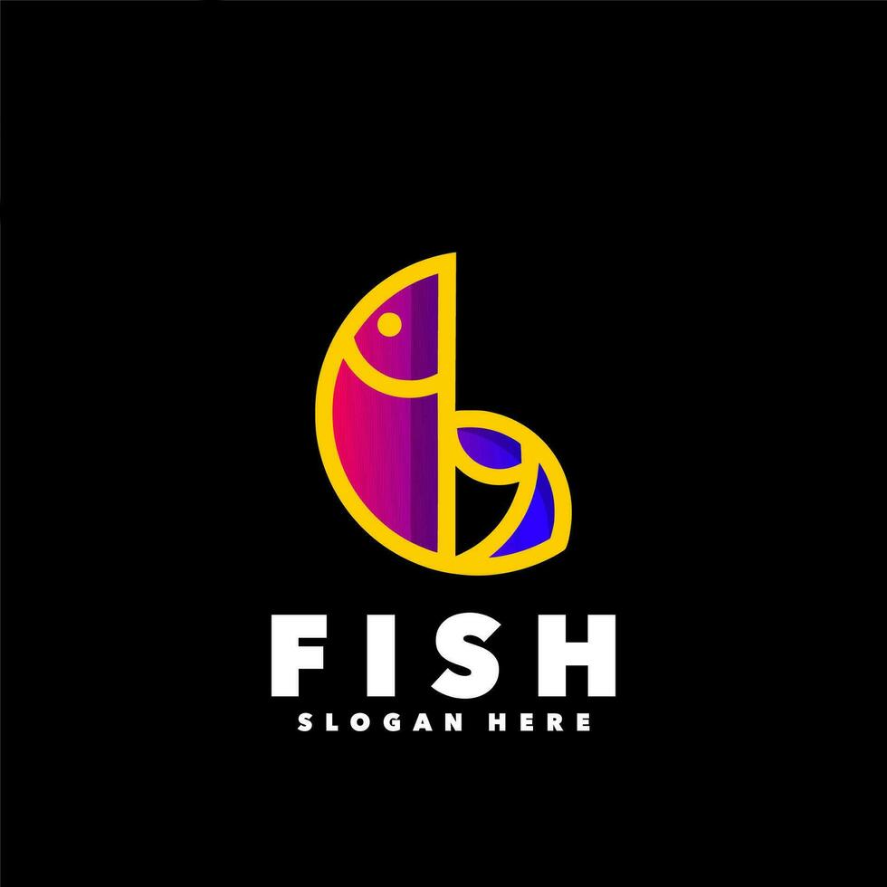 Fish gradient logo vector