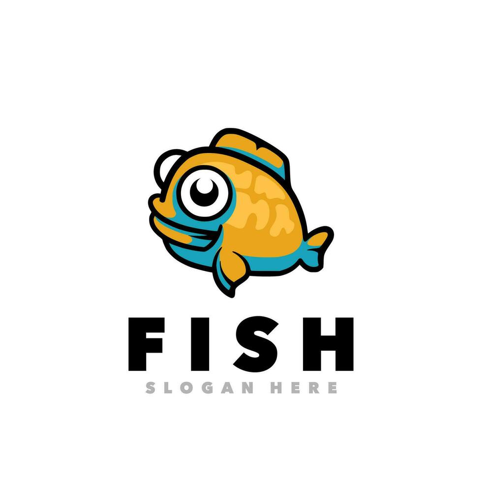 Cute fish logo vector