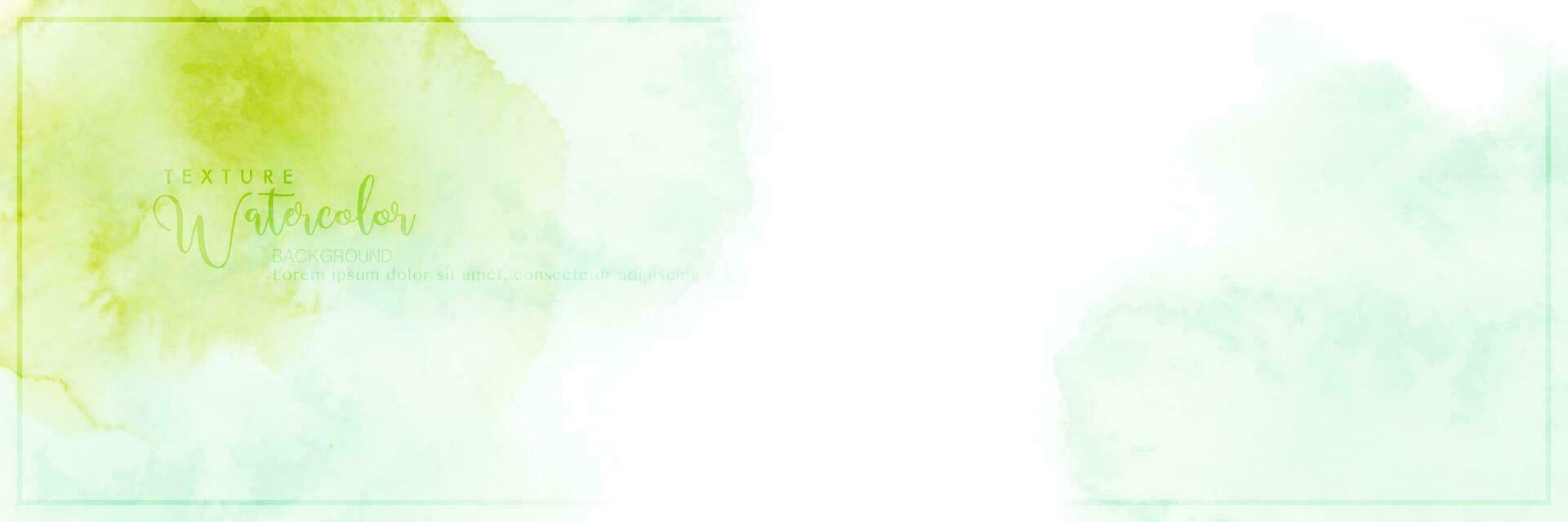 Green mint watercolor Colorful texture banner background vector