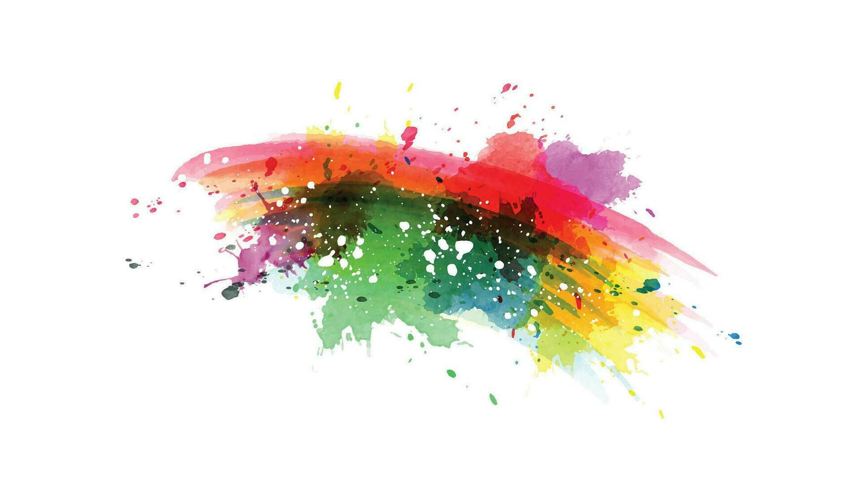 Rainbow stain abstract watercolor background vector