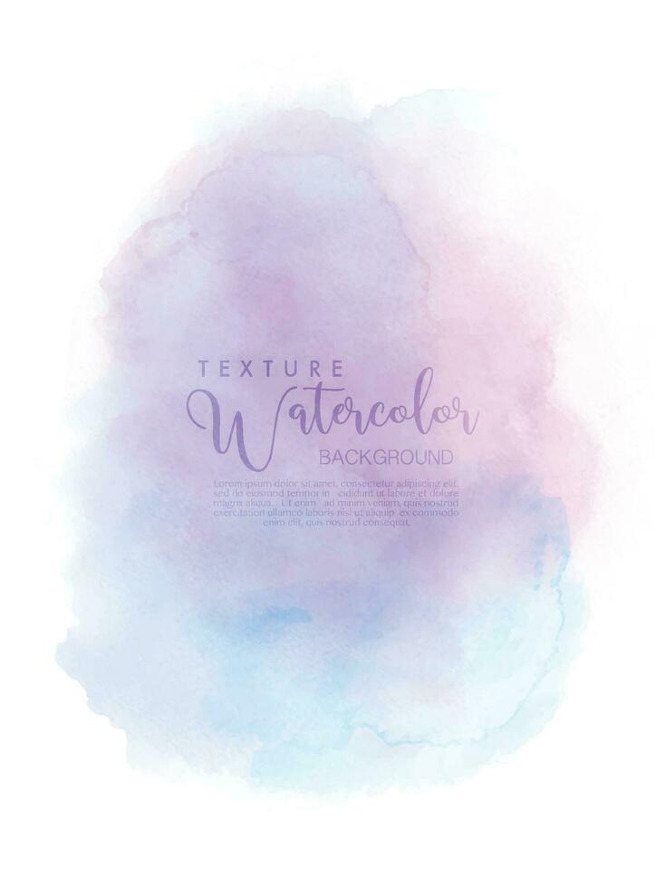 Watercolor hand painted abstract with pink-blue brush design vector