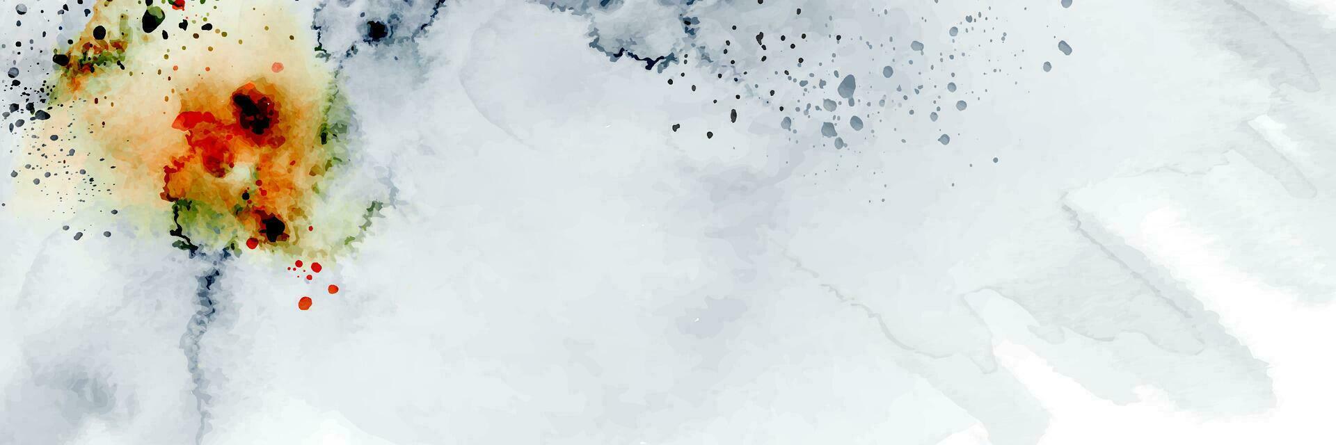 Abstract modern banner design with splatter watercolor background vector